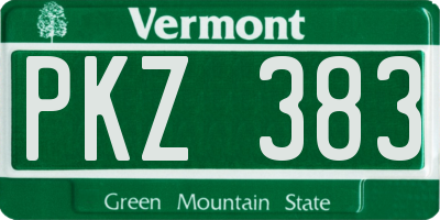 VT license plate PKZ383