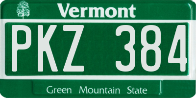 VT license plate PKZ384