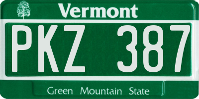 VT license plate PKZ387