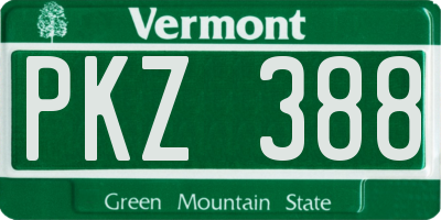 VT license plate PKZ388