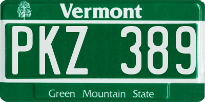 VT license plate PKZ389