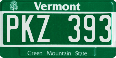 VT license plate PKZ393