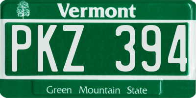 VT license plate PKZ394