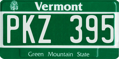 VT license plate PKZ395
