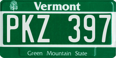 VT license plate PKZ397