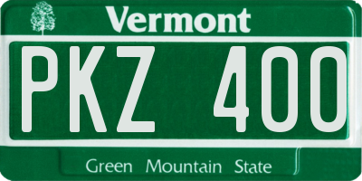 VT license plate PKZ400