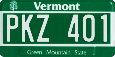 VT license plate PKZ401
