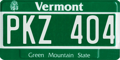 VT license plate PKZ404