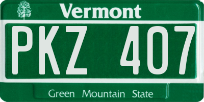 VT license plate PKZ407