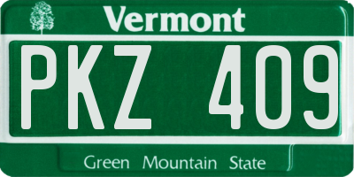 VT license plate PKZ409
