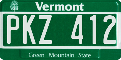 VT license plate PKZ412