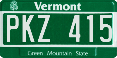 VT license plate PKZ415
