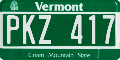 VT license plate PKZ417