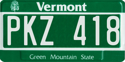 VT license plate PKZ418