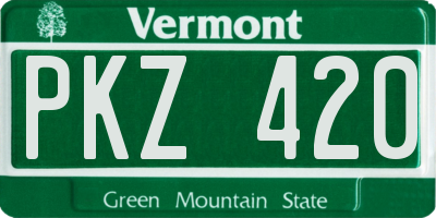 VT license plate PKZ420