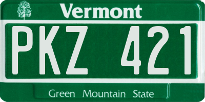 VT license plate PKZ421
