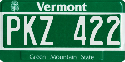 VT license plate PKZ422