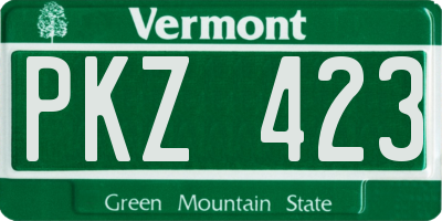 VT license plate PKZ423