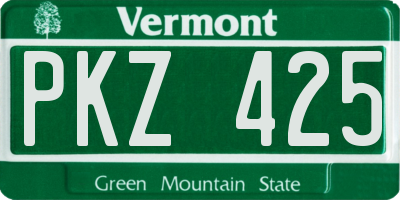 VT license plate PKZ425