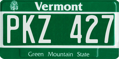 VT license plate PKZ427