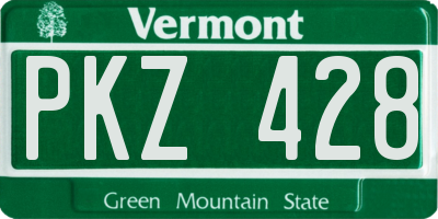 VT license plate PKZ428