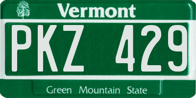 VT license plate PKZ429