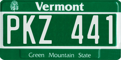 VT license plate PKZ441