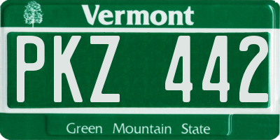VT license plate PKZ442