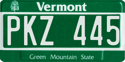 VT license plate PKZ445