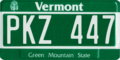 VT license plate PKZ447