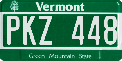 VT license plate PKZ448