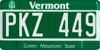 VT license plate PKZ449
