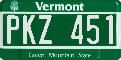 VT license plate PKZ451