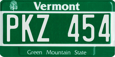 VT license plate PKZ454