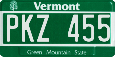 VT license plate PKZ455