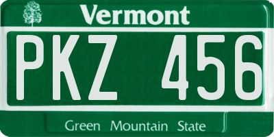 VT license plate PKZ456