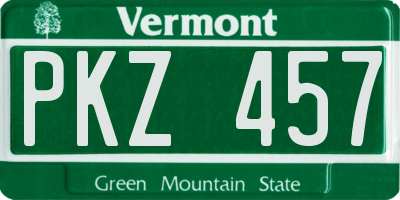 VT license plate PKZ457