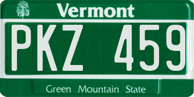 VT license plate PKZ459