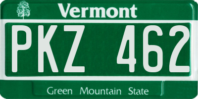 VT license plate PKZ462