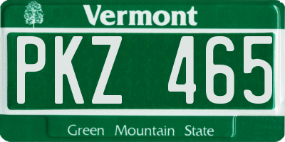 VT license plate PKZ465