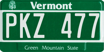 VT license plate PKZ477