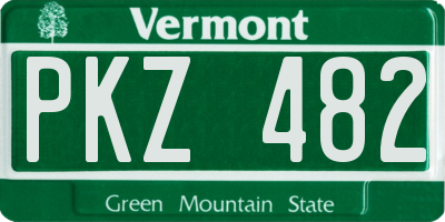 VT license plate PKZ482