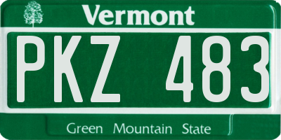 VT license plate PKZ483
