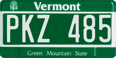 VT license plate PKZ485