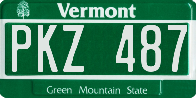 VT license plate PKZ487