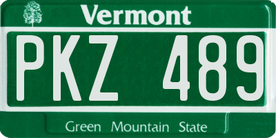 VT license plate PKZ489