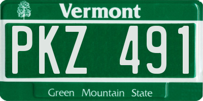VT license plate PKZ491