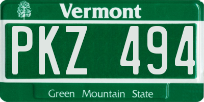 VT license plate PKZ494