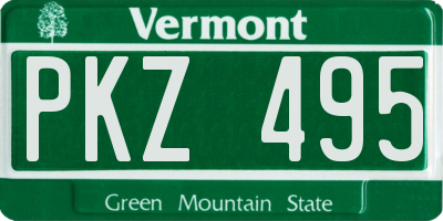 VT license plate PKZ495