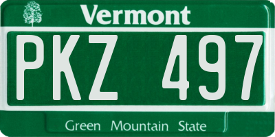 VT license plate PKZ497